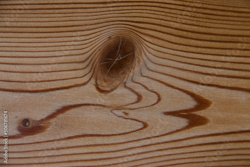 Fotografie The wall is made of larch planks covered with a colorless varnish