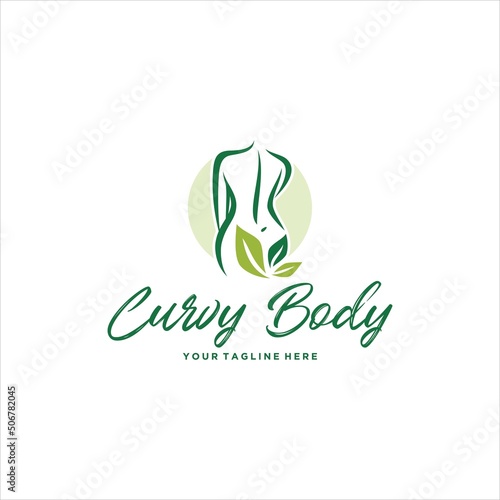 Curvy Woman Body Goals Logo Design Vector Image