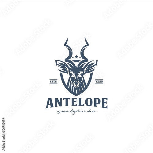 Antelope Logo Design Vector Image