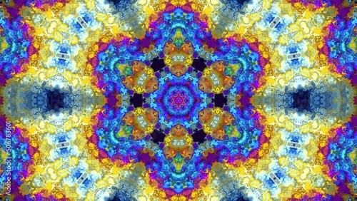 Chakra Mandala Vibrant Colours. Tie Dye Background Meditation Pattern.
