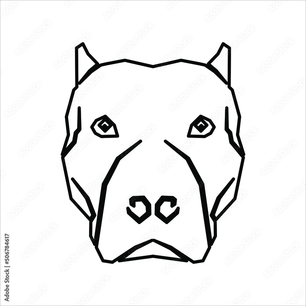 Pit Bull Dog Head Sillhouette Illustration for Logo or Graphic Design Element. Vector Illustration Pit Bull Dog Head Sillhouette Illustration for Logo or Graphic Design Element. Vector Illustration