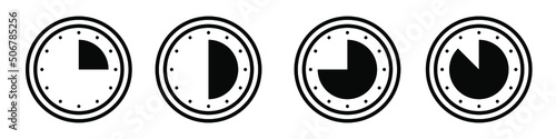 Countdown icon vector set. Passage of time illustration sign collection. Clock symbol.