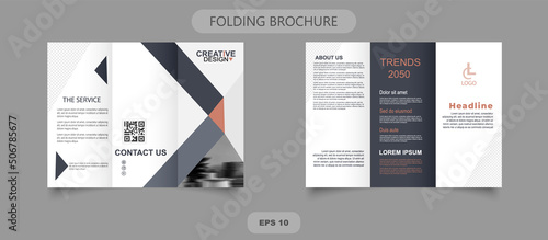 Corporate Business Tri Fold Brochure Template Simple And Minimalist Design Vector illustration