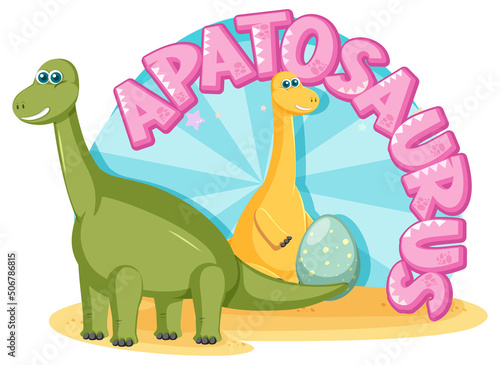 Cute apatosaurus dinosaur cartoon character
