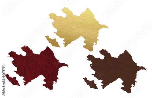 Political divisions. Patriotic sublimation leather textured backgrounds set on white. Azerbaijan