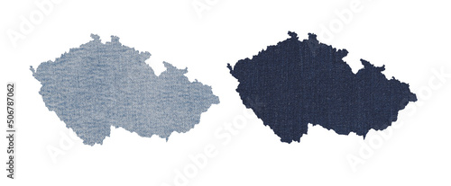 Political divisions. Patriotic sublimation denim textured backgrounds set on white. Czech Republic