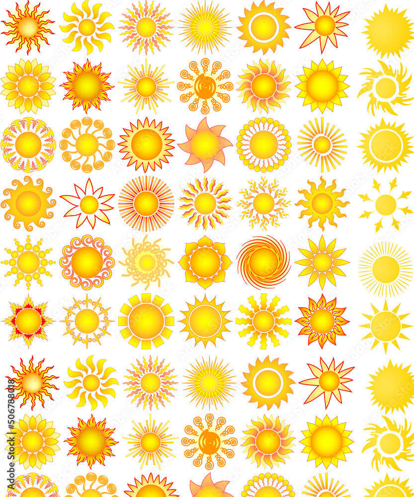 35 sun icons flowers  floral blossom