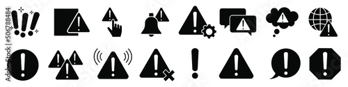 Simple Set of Warnings Related Vector Icons. Contains such signs as Alert, Exclamation illustration sign collection. Warning symbol and more.
