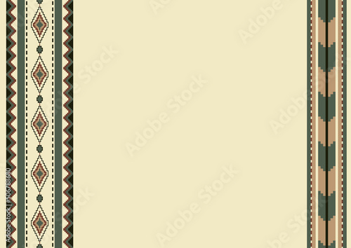 Wallpaper Mural Ethnic mexican blanket pattern. Vector background with copy space for text. For banner, business card, restaurant menu, brochure cover. Serape design. Native american south western vector pattern. Torontodigital.ca