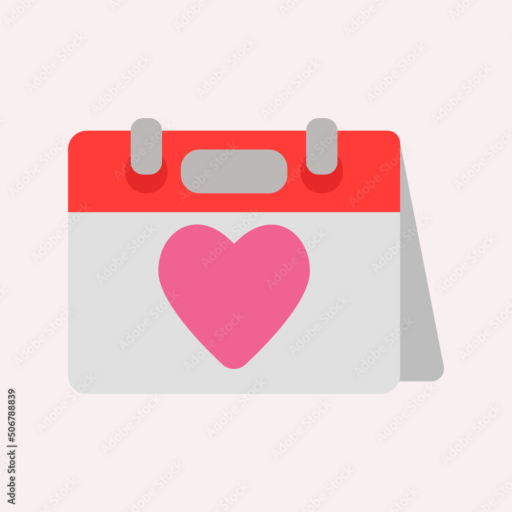 Valentine day icon in flat style, use for website mobile app presentation Valentine day icon in flat style, use for website mobile app presentation