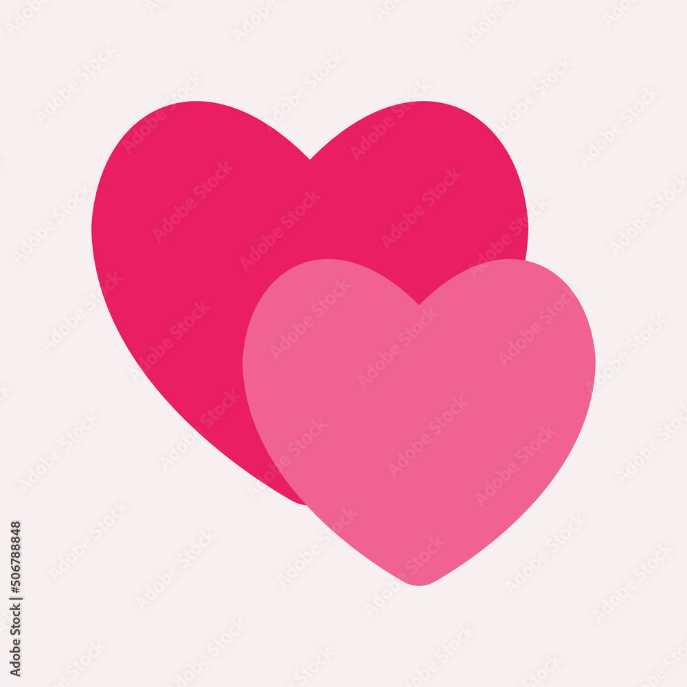 Hearts icon in flat style, use for website mobile app presentation