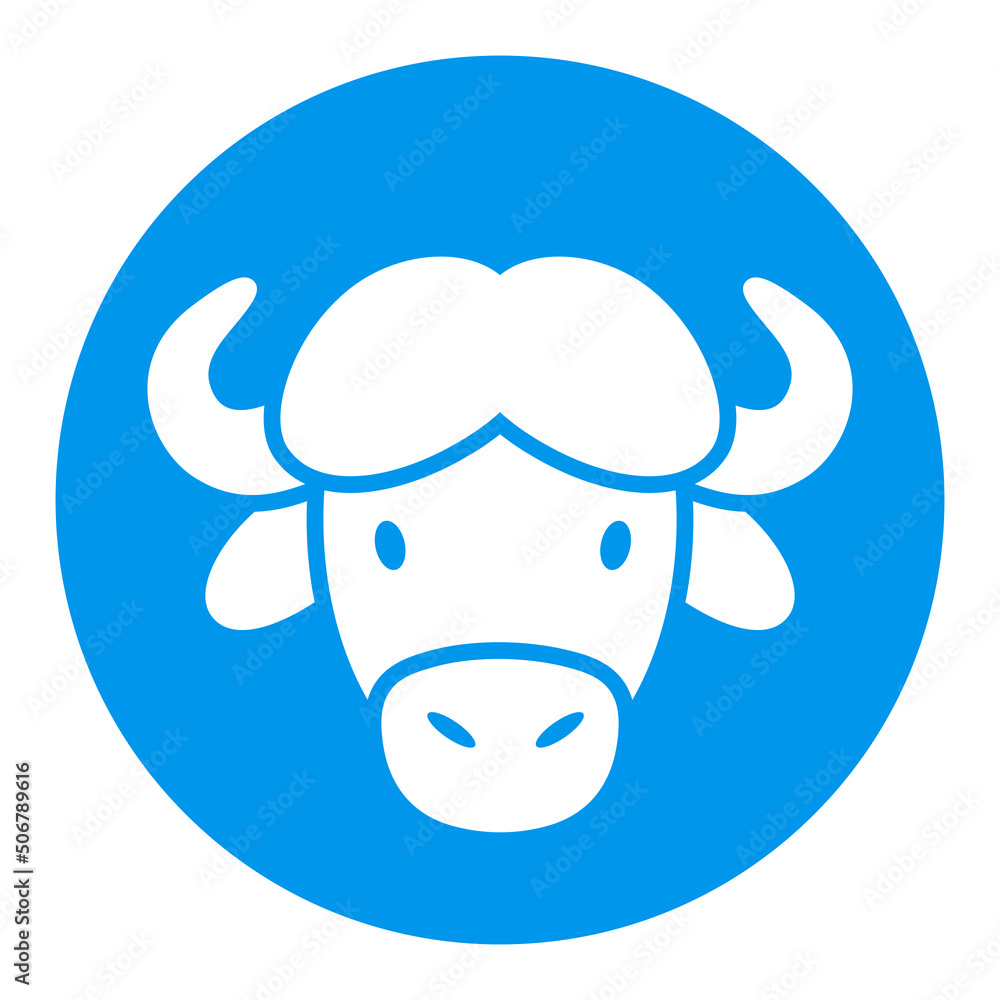 Buffalo bison ox glyph icon. Animal head vector Buffalo bison ox glyph icon. Animal head vector