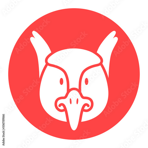Pheasant glyph icon. Animal head vector