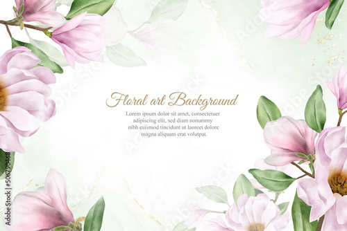 Elegant Magnolia Arrangement Flower Wedding Background Design