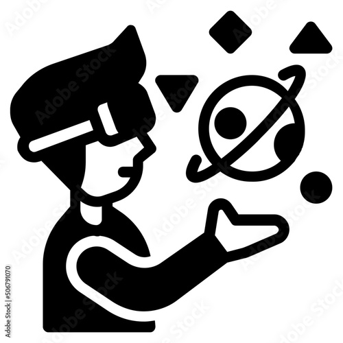 metaverse glyph icon