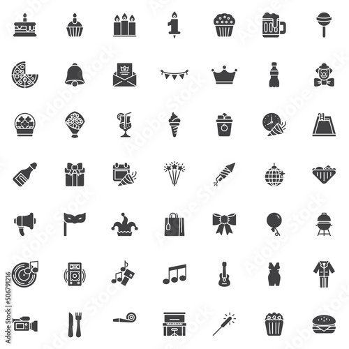 Party celebration vector icons set