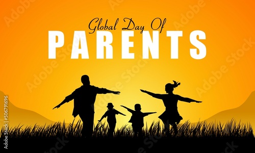 Global day of parents vector illustration. Suitable for Poster, Banners, campaign and greeting card. 