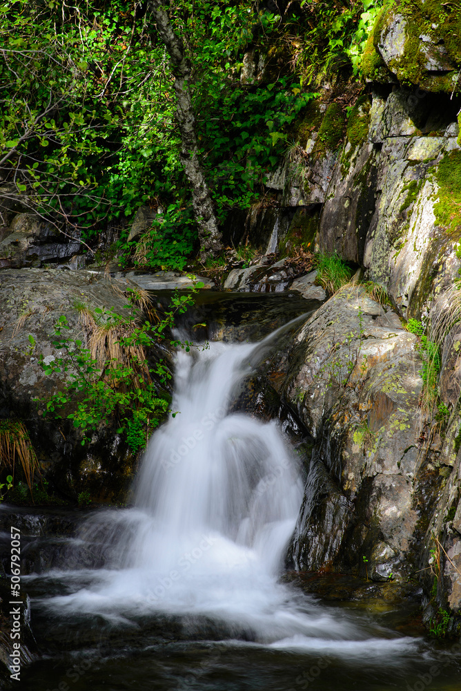 waterfall of pure and crystalline water in the rivers of Las Hurdes waterfall of pure and crystalline water in the rivers of Las Hurdes