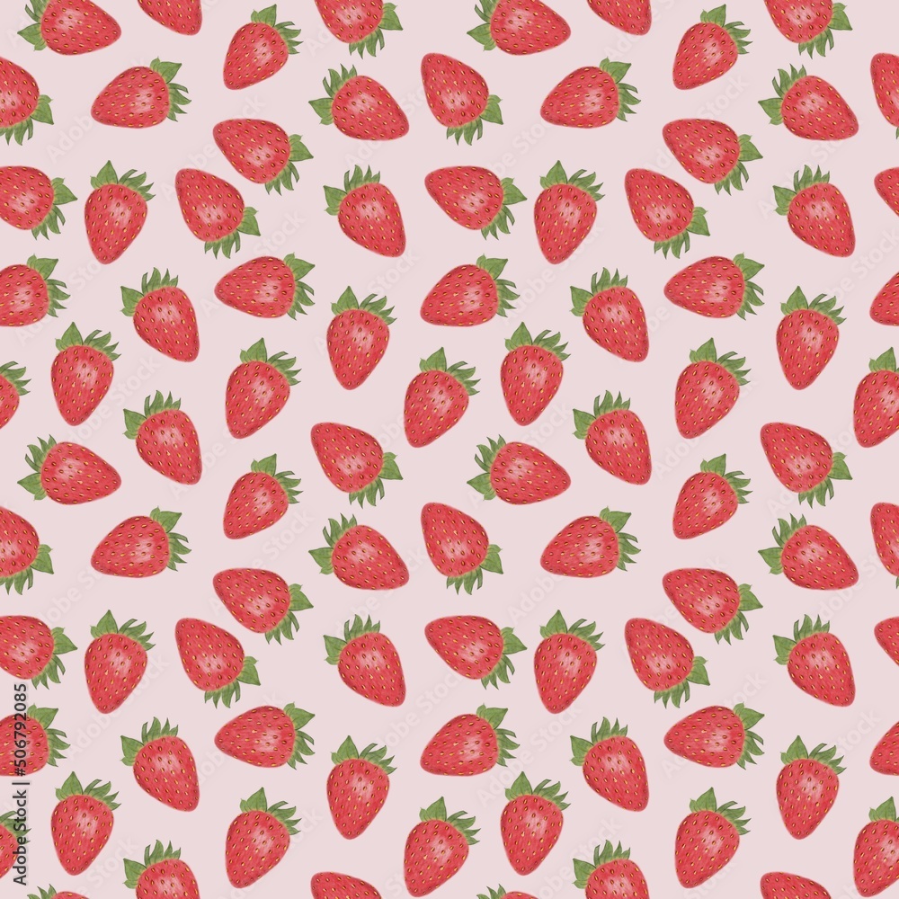 Pattern with strawberries. Pink background. Pattern with strawberries. Pink background.