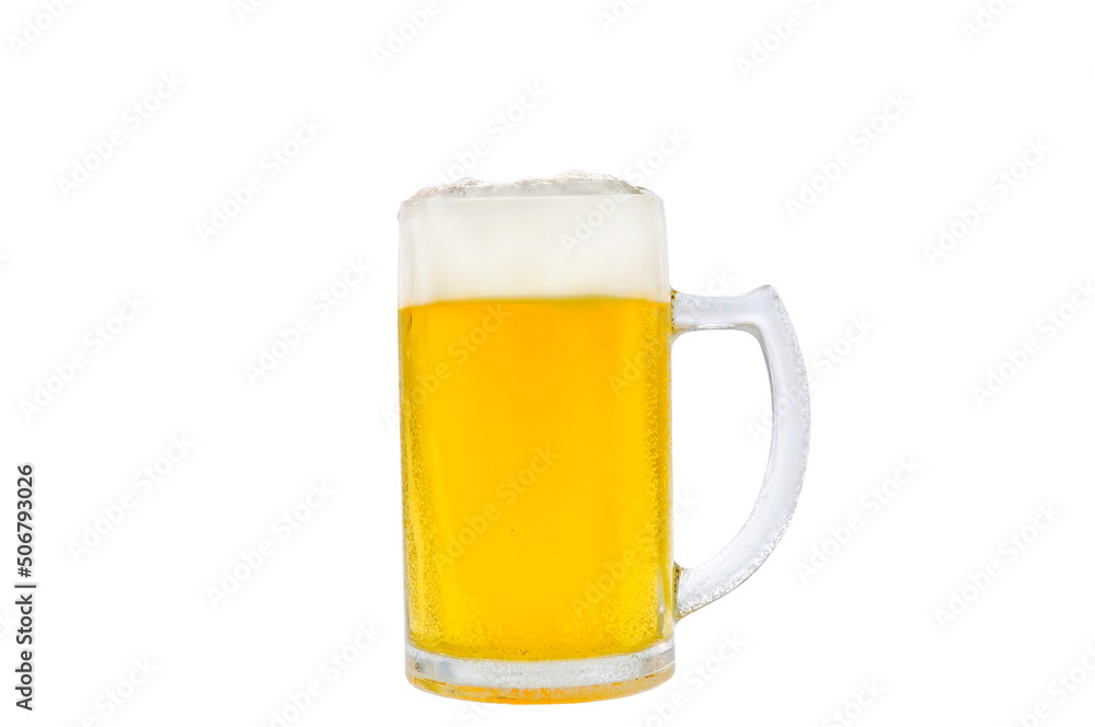 Beer in Cold Mug Isolated on White Beer in Cold Mug Isolated on White