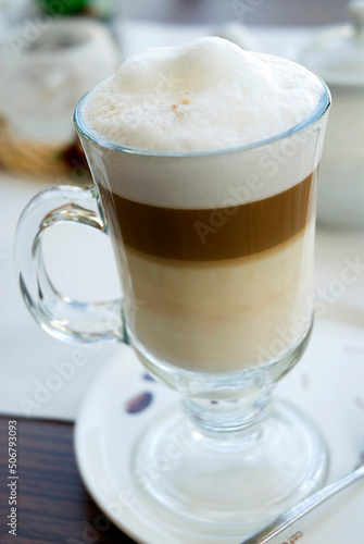 Cold Cafe Latte with Rich Foam