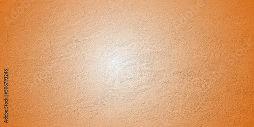 Panorama of Cement wall painted brown texture and Brown white textured paper background. Texture of reflection on rough orange paint metal wall, abstract backdrop background texture..