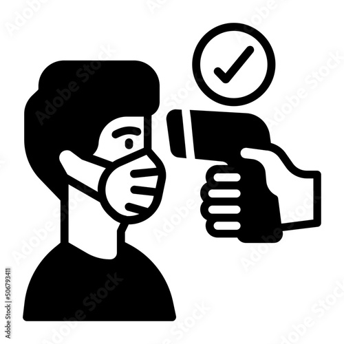 forehead temperature glyph icon