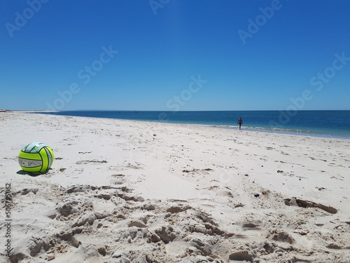 Portugal Troia beach - Blue ocean beach and white sand © Adam