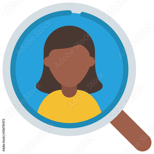 Recruitment Female Search Icon