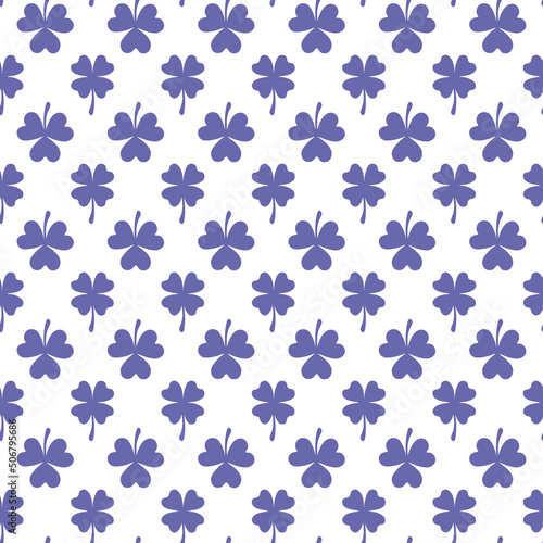 White seamless pattern with very peri clover.