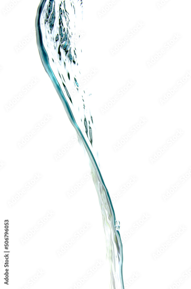 Blue Flowing Water on White Blue Flowing Water on White