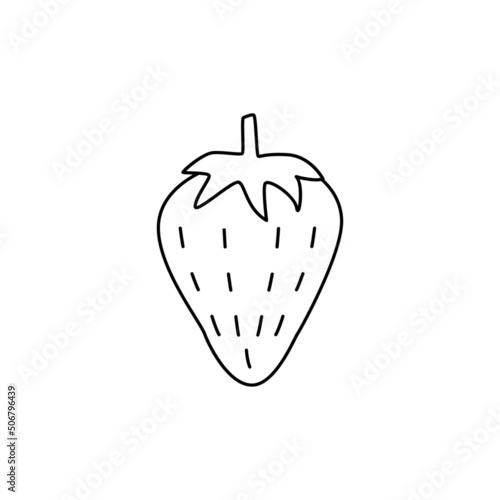 Strawberry icon in line style icon, isolated on white background