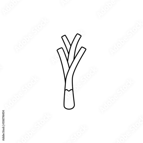 Leek vegetable icon in line style icon, isolated on white background