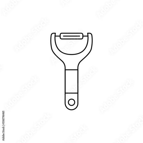 Kitchen peeler icon in line style icon, isolated on white background