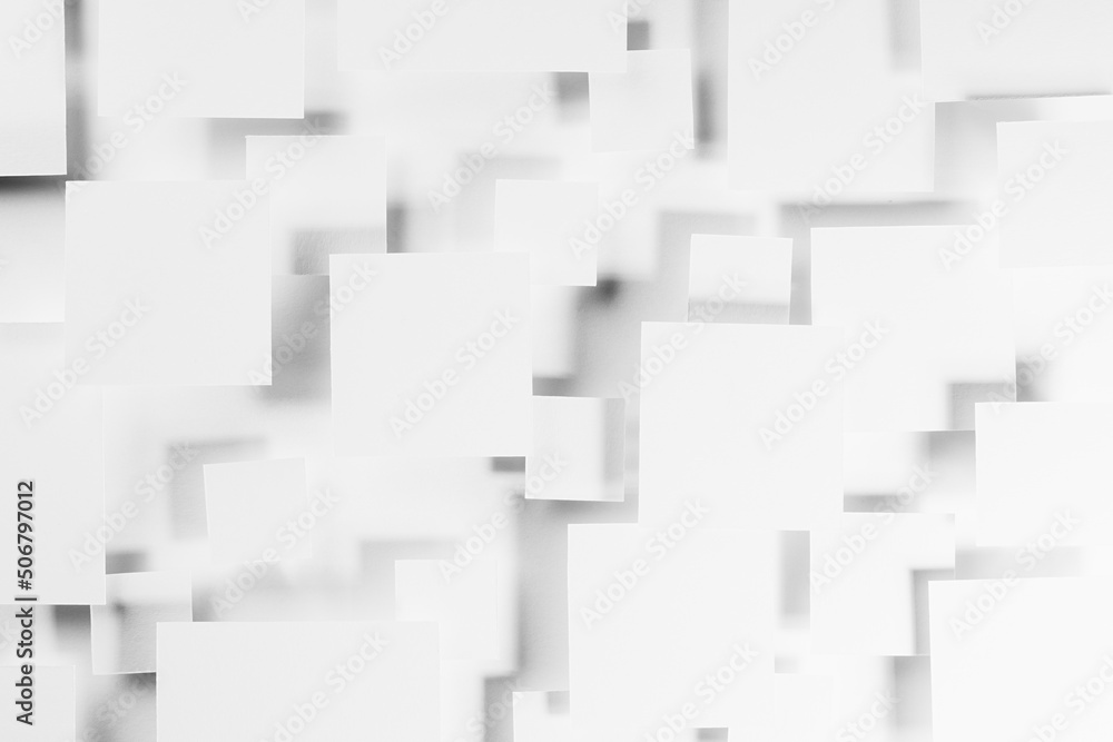 White geometric pattern of squares in sunlight with soft light gradient pockmarked grey shadows, top view, random pattern. Modern abstract background in futuristic style. White geometric pattern of squares in sunlight with soft light gradient pockmarked grey shadows, top view, random pattern. Modern abstract background in futuristic style.