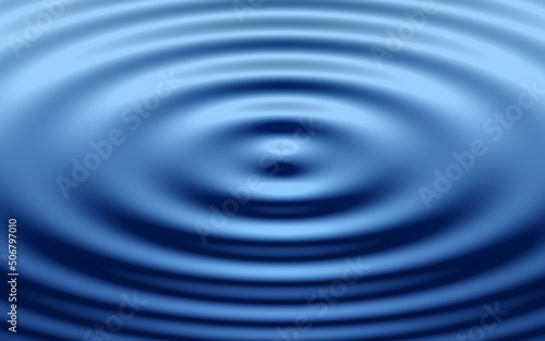 Perfect Round Blue Wave and Ripples