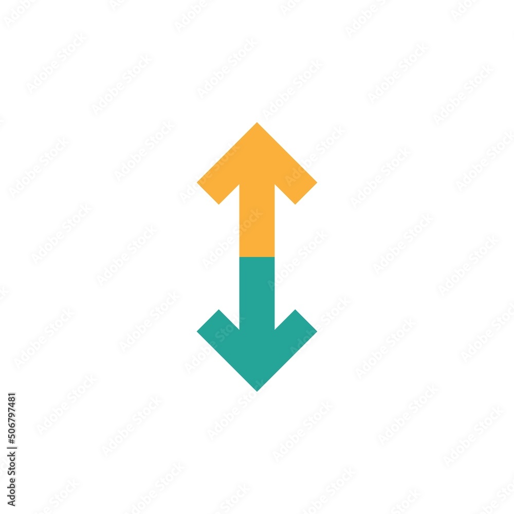 Flip Vertical icon. Two blue opposite line arrows isolated on white. Exchange icon. Good for web and software interfaces. Flip flop pictogram. Flip Vertical icon. Two blue opposite line arrows isolated on white. Exchange icon. Good for web and software interfaces. Flip flop pictogram.