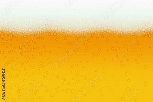 Lager beer background with foam and bubbles