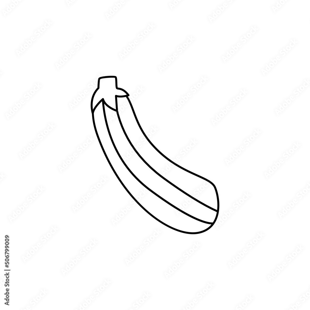Zucchini icon in line style icon, isolated on white background