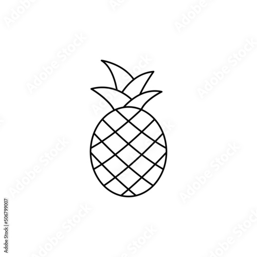 pineapple icon in line style icon, isolated on white background