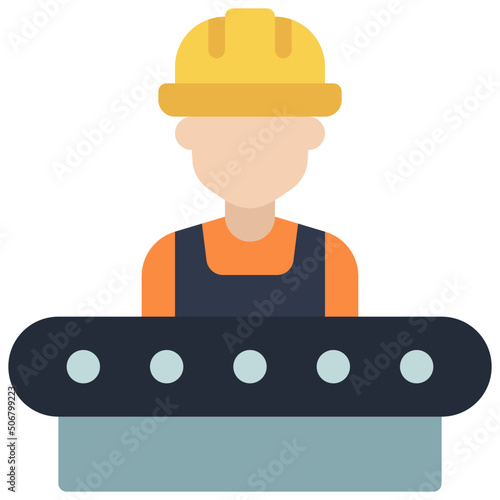 Assembly Line Worker Icon