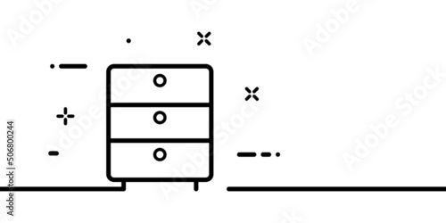 Bedside table line icon. Locker, night stand, wooden, bedroom, shelf, drawer. Furniture concept. One line style. Vector line icon for Business and Advertising