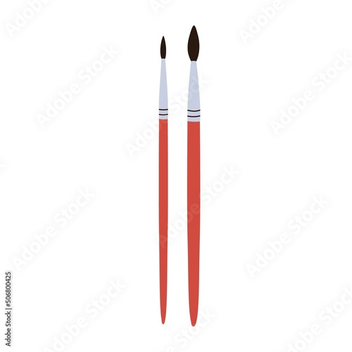 Paint brushes for drawing, painting. Paintbrushes of round thin bristle type....