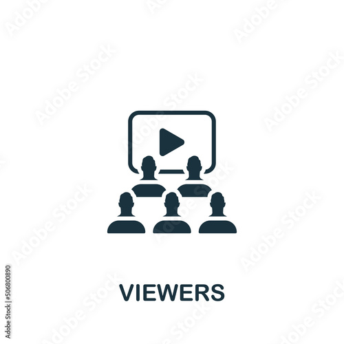 Viewers icon. Monochrome simple Streaming icon for templates, web design and infographics