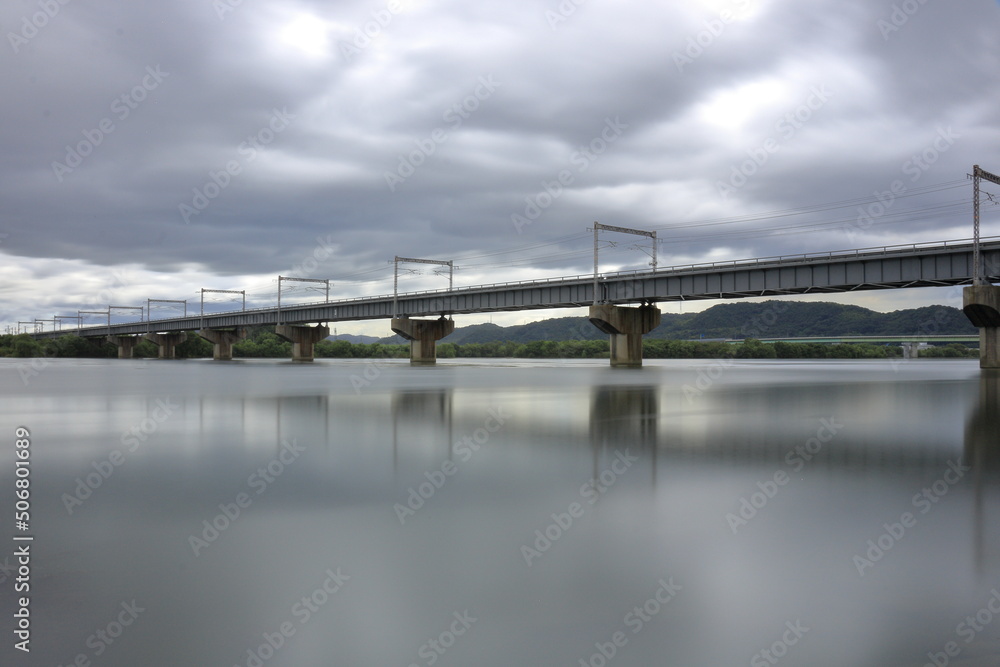 	高梁川に架かる鉄橋