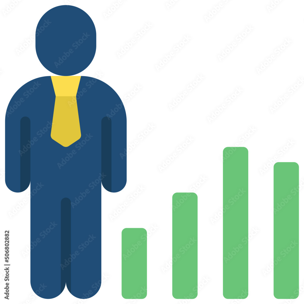Bar Chart Person Icon Bar Chart Person Icon