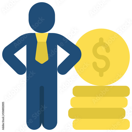 Coin Pile Person Icon