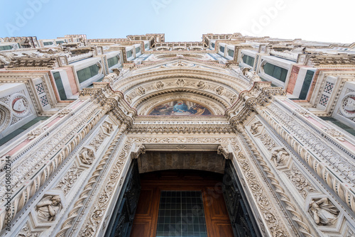 views of santa maria del fiore cathedral in florence, italy 