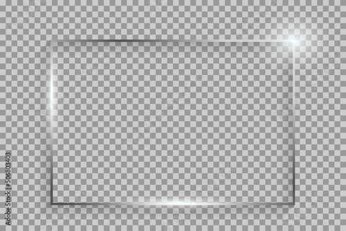 Silver rectangle frame with shadows and highlights isolated on a transparent background.