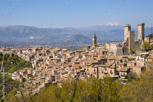 Pacentro in Abruzzo, Italy. It is a medieval village in the Maiella National Park.